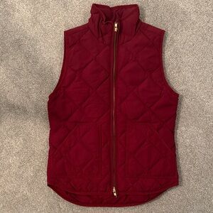 J. Crew Quilted Vest - Deep Red